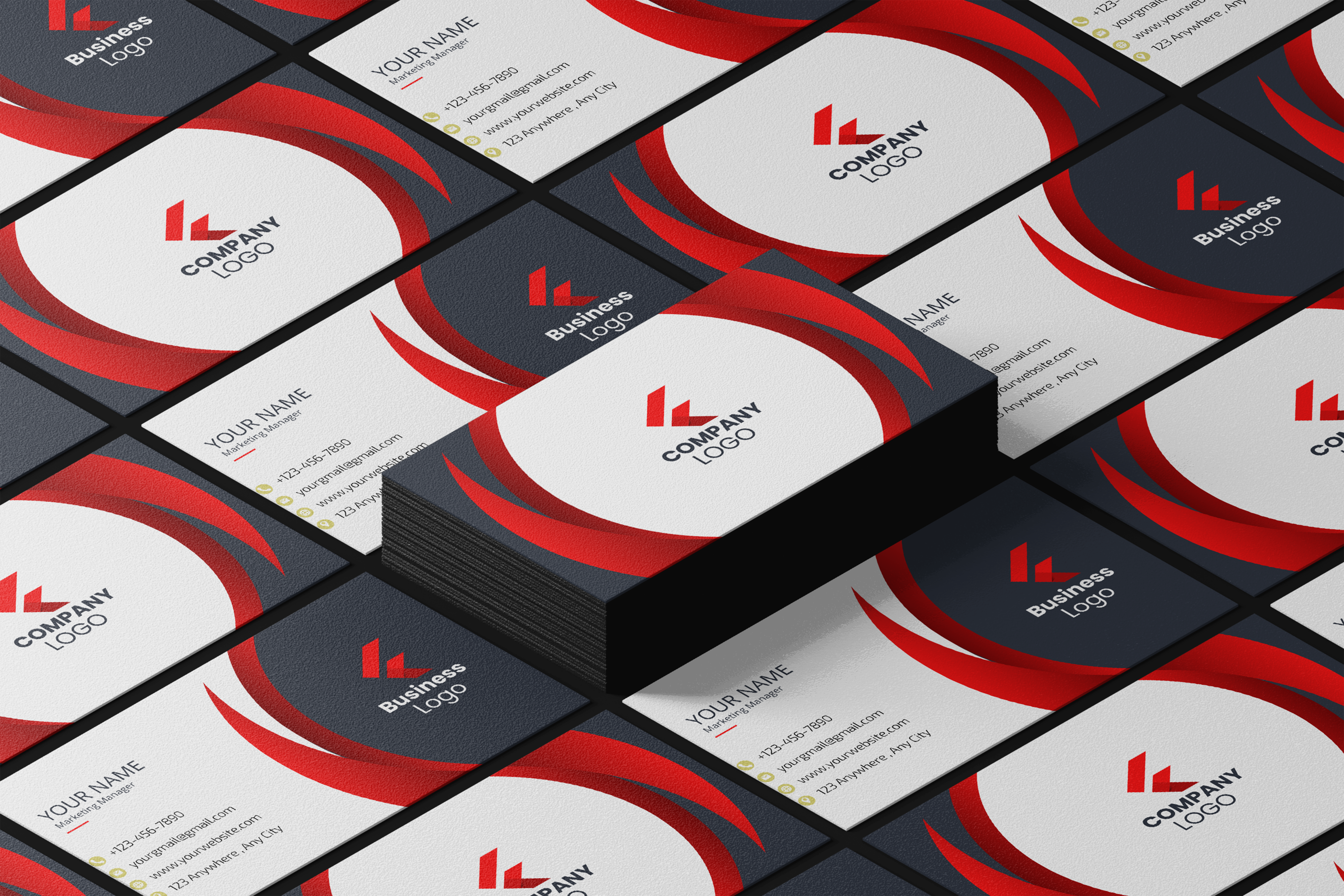 Dark Isometric Business Cards@2x